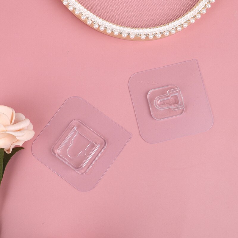 double sided adhesive wall hooks Wall Hanger Transparent Suction Cup Hook Double-Sided Adhesive Wall Hooks