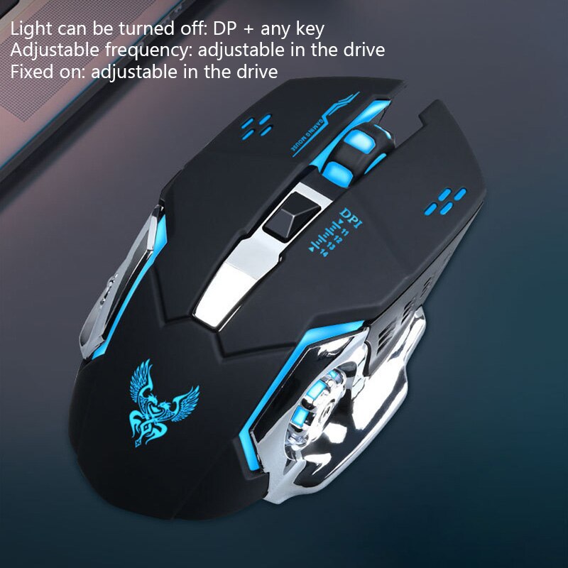 Ergonomic Gaming Mouse LED 4000 DPI Adjusted USB Computer Mouse Gamer RGB Mice Silent Mause With Backlight Cable For PC Laptop