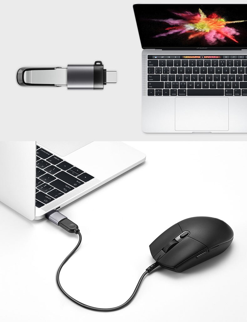 Otg adapter usb 3.1 type c hann til usb 3.0 hun datakonverter til ipad ios huawei type c enhet med tau