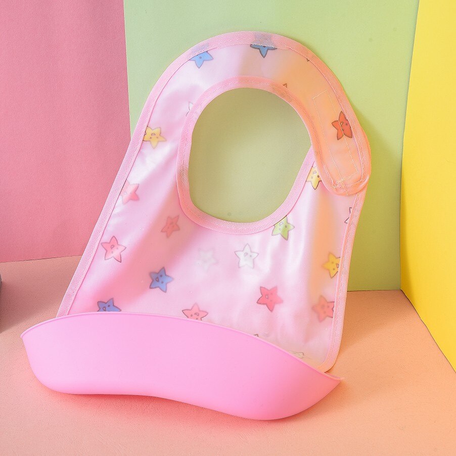 Bébé détachable enfants garçons filles imperméable à l'eau alimentation tablier salive serviette bavoir Smock: C