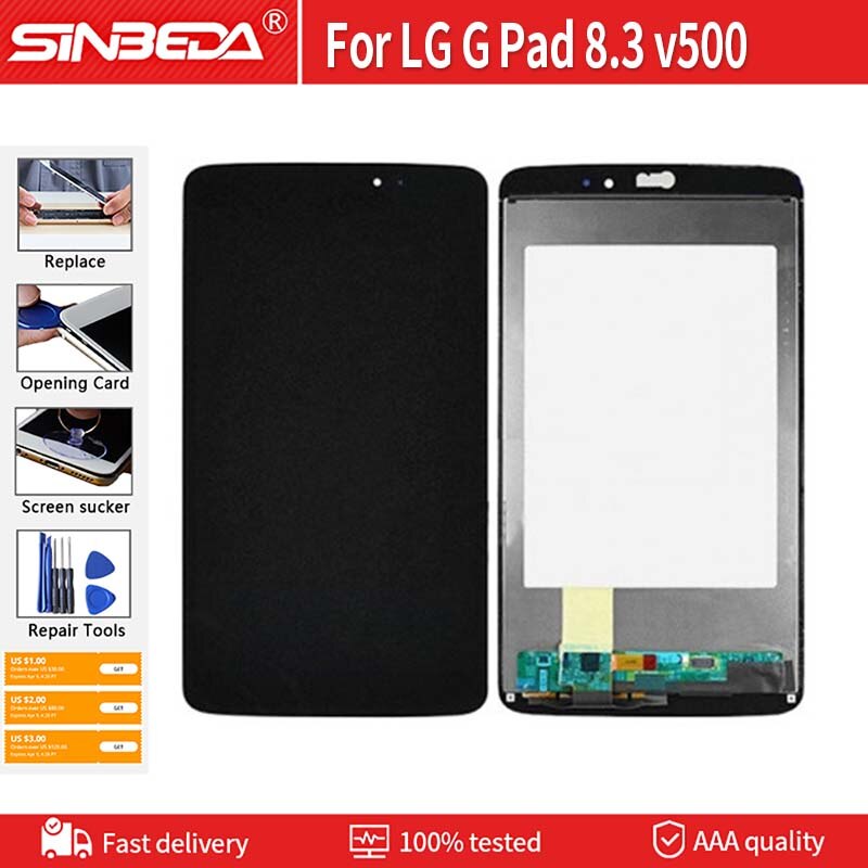 8.3&quot;Original For LG G Pad 8.3 V500 Touch Screen Digitizer V500 Wifi Version Touch Screen Digitizer Panel Glass black white