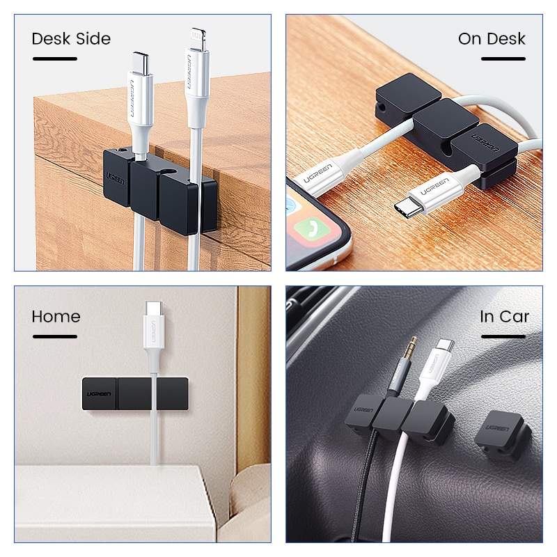 Ugreen Kabel Clips Organisator Siliconen Usb Kabelhaspel Flexibele Kabel Management Clips Kabel Houder Voor Muis Hoofdtelefoon Oortelefoon