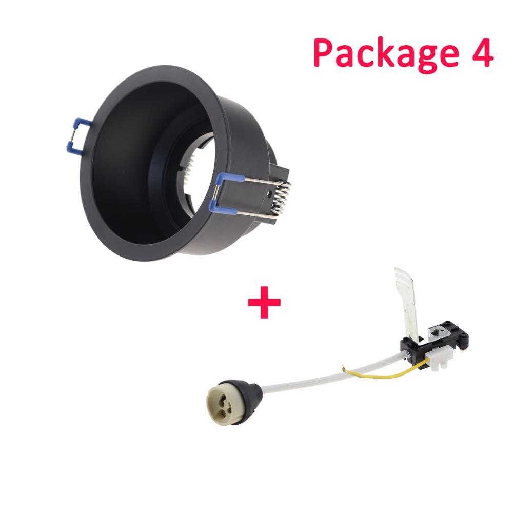 Led Zwart Plafond Lamp Houder Bases Halogeen Licht Beugel Cup Aluminium Led Downlight GU10 MR16 Spot Light Bulb Lamp Houders: package4