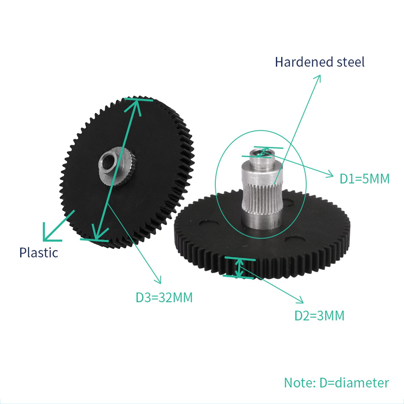 Für Artillerie Sidewinder x1 Extruder Idler Arm und Getriebe mit 66 Zähne Titan Aero Extruder Feeder Teile 1,75mm