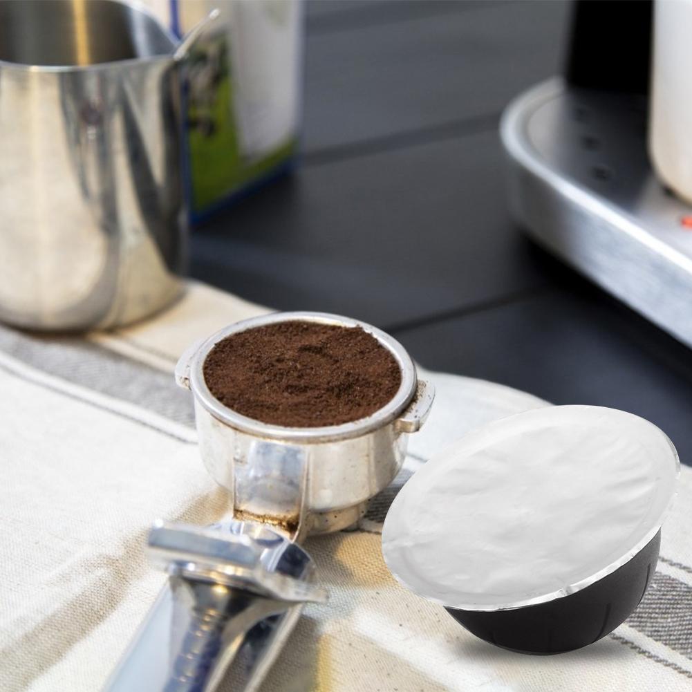 Engangs kaffekapsler kop selvklæbende aluminiumsfolie kaffekrus anti-skrid mat filterkop sæt med 60 stk aluminiumsfolie