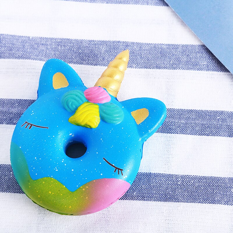 Kawaii 12Cm Grote Donut Eenhoorn Jumbo Squishy Langzaam Stijgende Roze Eenhoorn Donut Squeeze Fun Speelgoed Voor Kinderen Antistress speelgoed: Blue