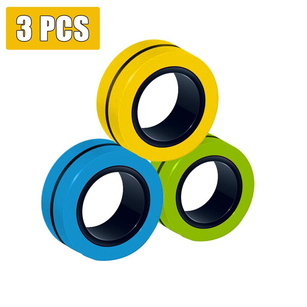 Best Fidget Spinner Magnetic Bracelet Ring Unzip Toy Anti-stress Magic Ring Props Tools Decompression Toys Игрушки Для Детей: 3PC D