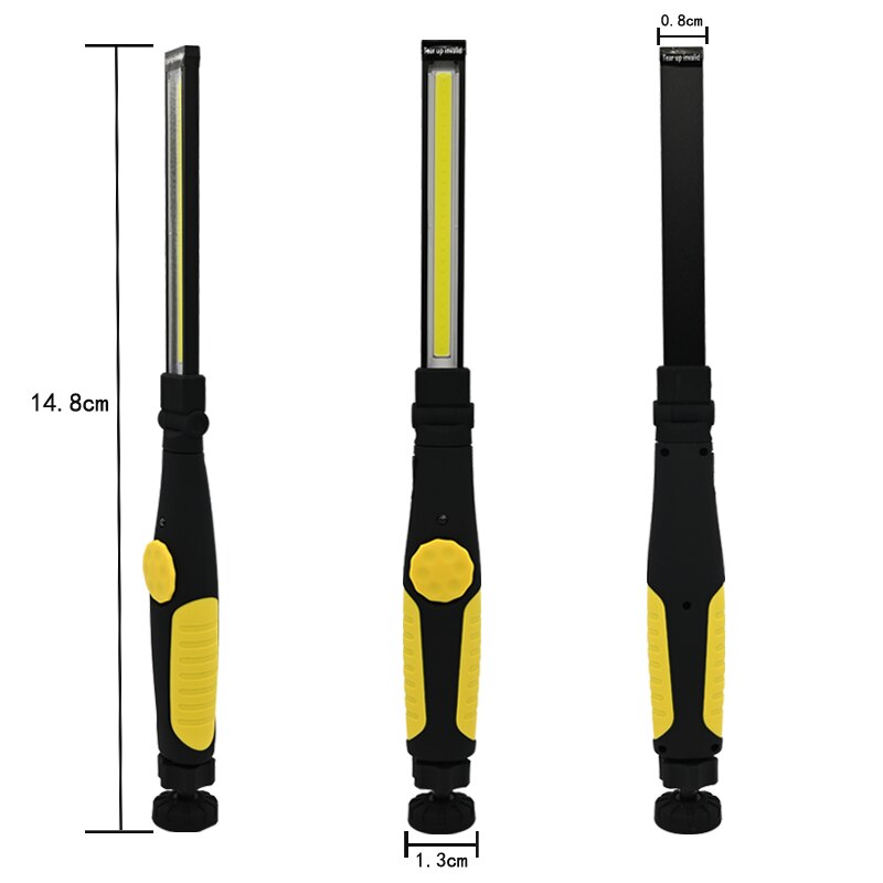 Lampe de poche pliante à Led pour le travail, bande Rechargeable, lumière d&#39;inspection magnétique, atelier de réparation de voiture, éclairage de torche, 1/3/6 paquets