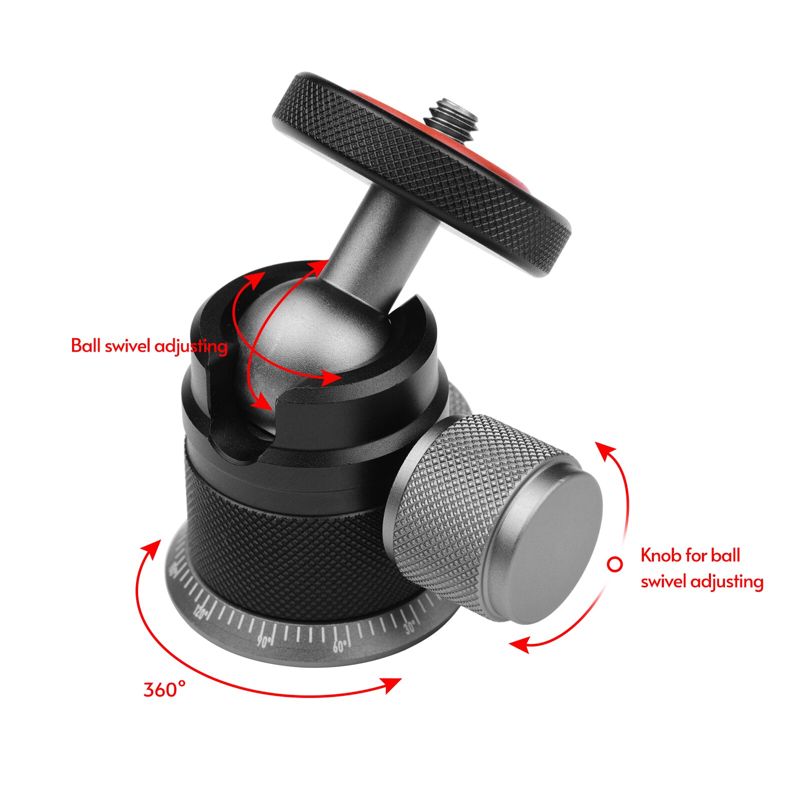 Andoer-trípode de aleación de aluminio con cabezal de bola, Base panorámica escalada, montaje Universal 1/4 para trípode de cámara sin espejo DSLR