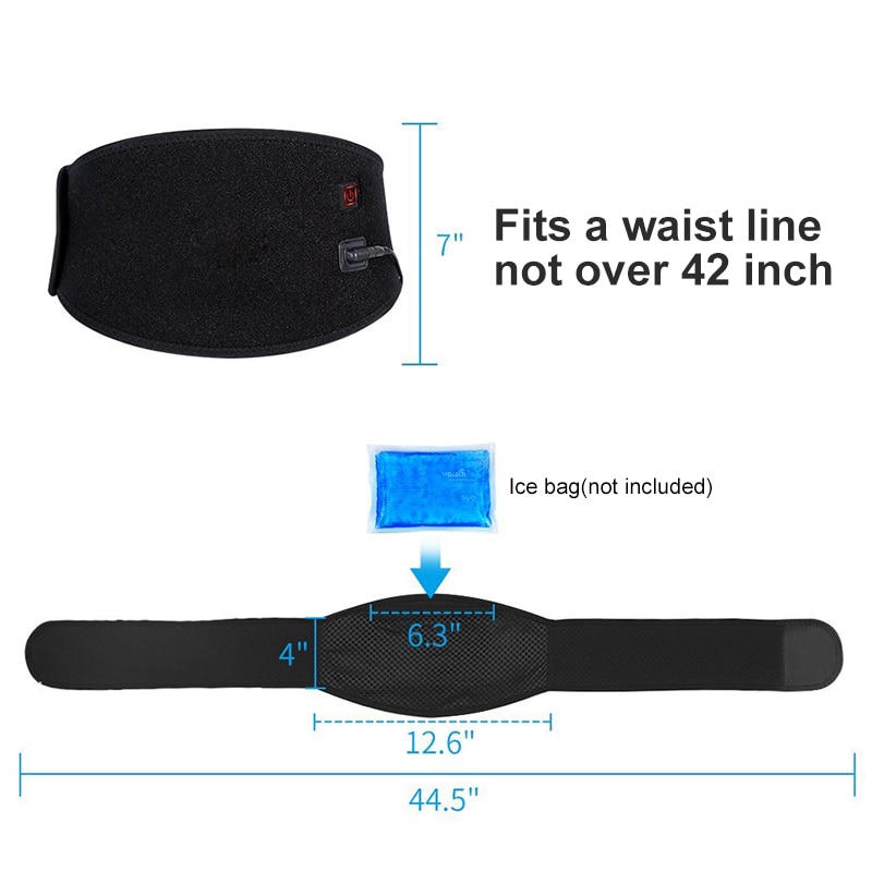 Waist Heating Pad Electric Belt for Lower Back Pain, Cold Therapy Heated Waist Belt for Lumbar Spine Arthritis, Strains