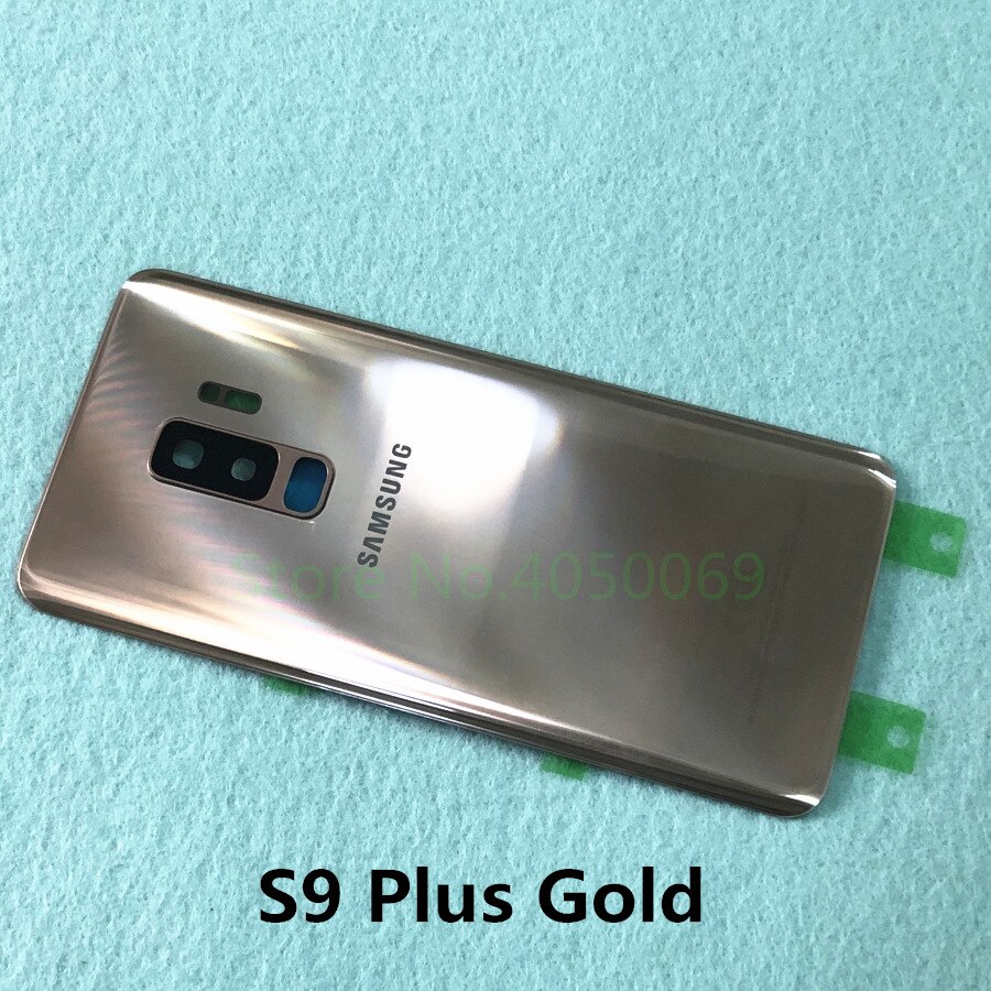 SAMSUNG-carcasa trasera de cristal para reparación de batería, reemplazo de la carcasa de la puerta trasera de SAMSUNG Galaxy S9 Plus S9 + G965 SM-G965F S9 G960 SM-960F: S9 Plus Gold