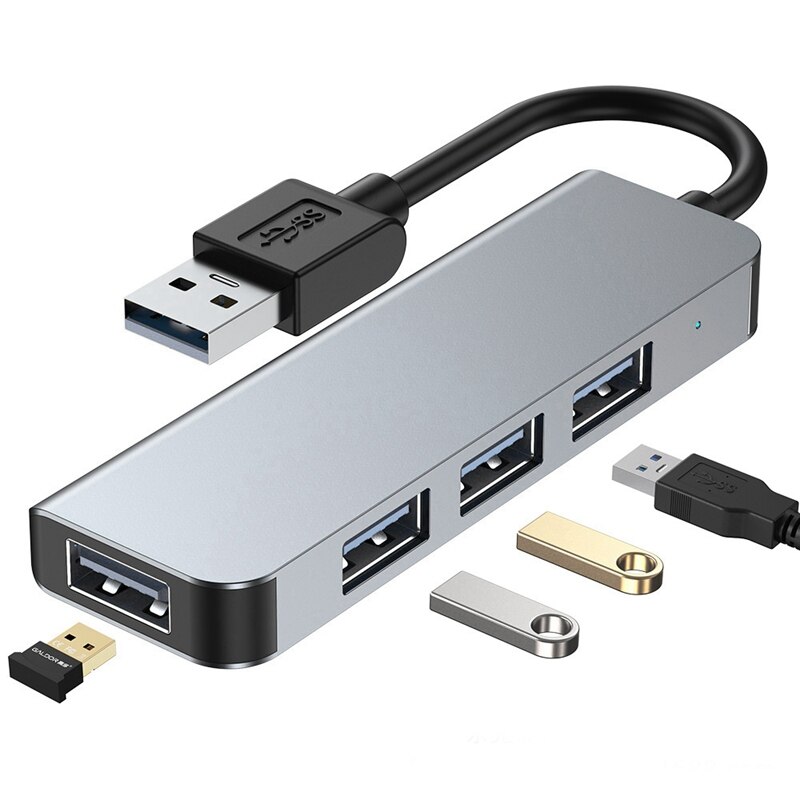 Cuatro en un Hub USB 3,0 Hub Multi adaptador/divisor USB de 4 puertos velocidad para puerto de carga Mini USB para Pc portátil Hub