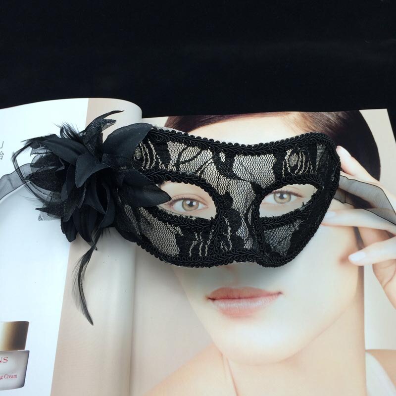 Halloween retro spets genomskinlig mask maskerad prinsessa dam maskerad lily ball mask venedig festdekoration
