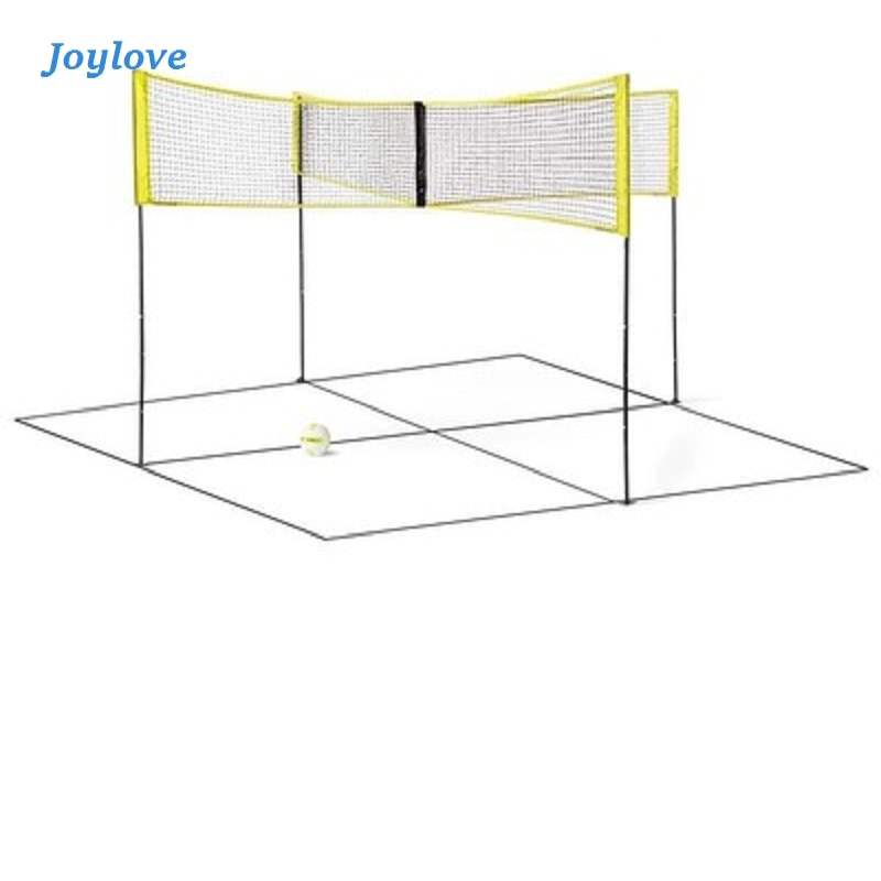 Joylove udendørs krydse fire sider grænseoverskridende beachvolleyballnet bærbart volleyballnet