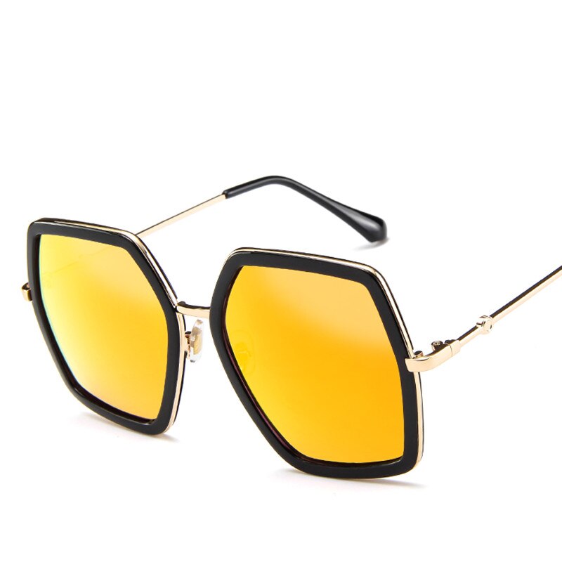 Overdimensionerede firkantede solbriller kvinder luksusmærke vintage solbriller store stel solbriller  uv400: Rød