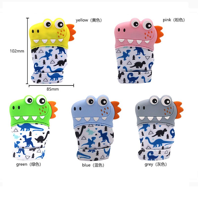 Gants de dentition bébé jouet 0 12 mois dessin animé dinosaure dentition bébé mâche bébé jouet éducatif molaire gants