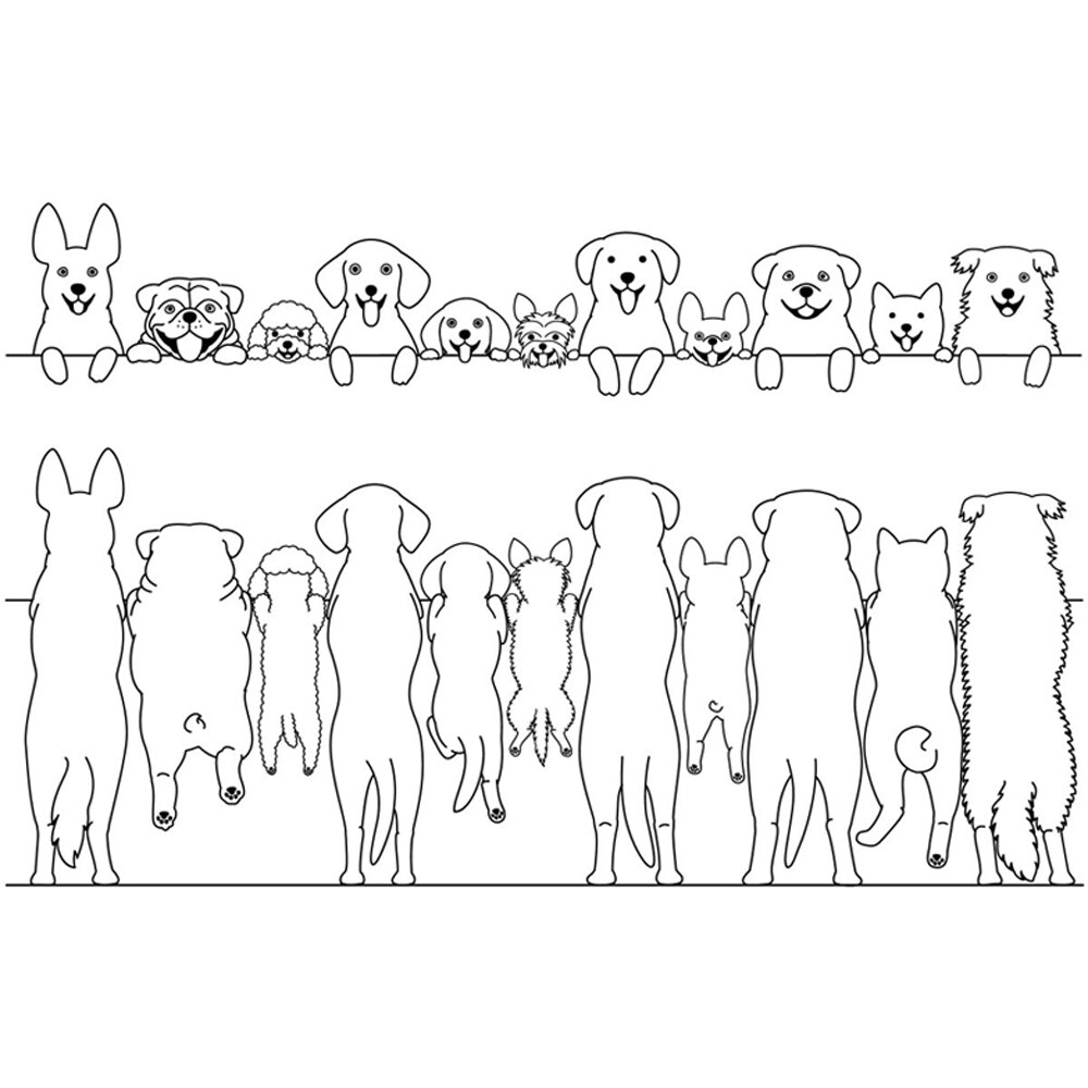 AZSG Various Cute Dogs Cutting Dies Clear Stamps For DIY Scrapbooking Decorative Card making Crafts Fun Decoration Supplies: clear stamp YC-183