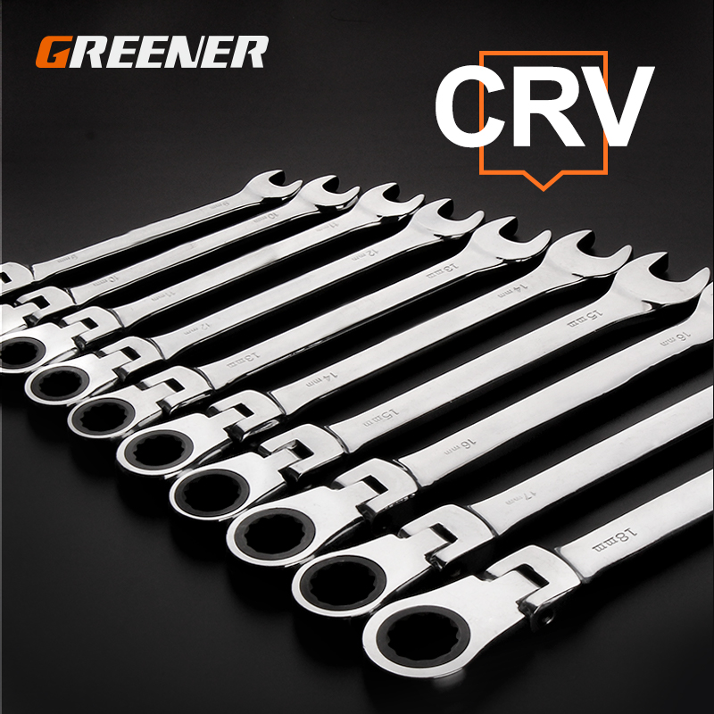 Greener Key Wrench Set,Car Repair Spanner Kit,Hand Tool,Ratchet Wrench,Chrome Steel Movable Head Set Tool,Wrench Universal Key