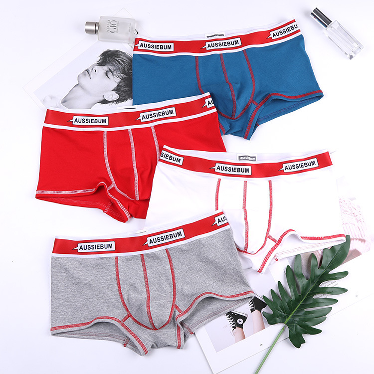 Aussiebum swimwear jockstrap swimwear men&amp;#39;s panties cotton flat-corner pants sport breathable comfort convex wide-brimmed letter