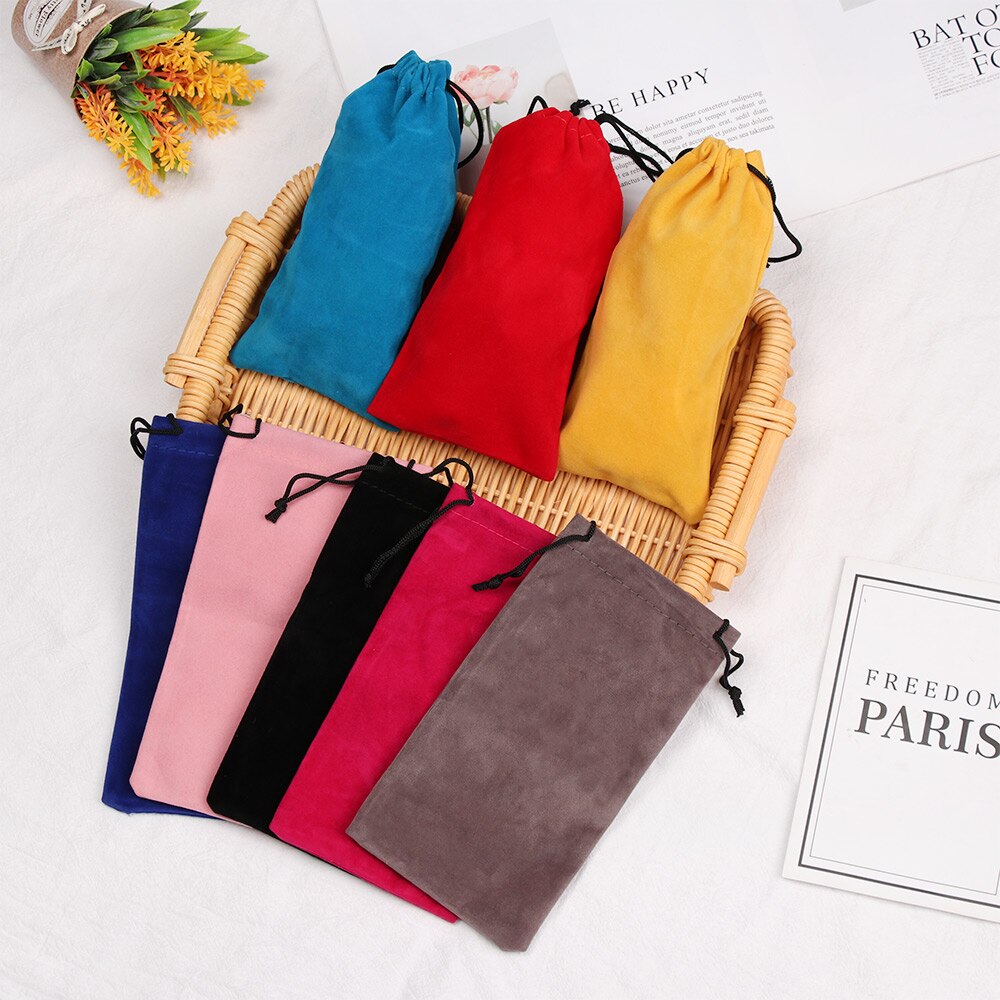 1Pc Koord Fluwelen Zakjes 18X9Cm Sieraden Verpakking Display Tassen Zachte Brillen Pocket Bril Doek Bag Eyewear case