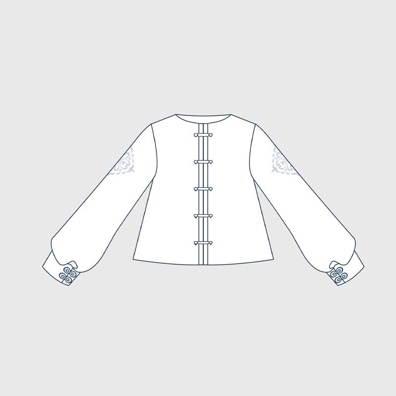 Lolita Dress Girls Chinese Style Lolita Clothes Retro Long Sleeve Red/White Costumes Gothic Lolita Dress Tea Party Clothes VO801: White tops / S