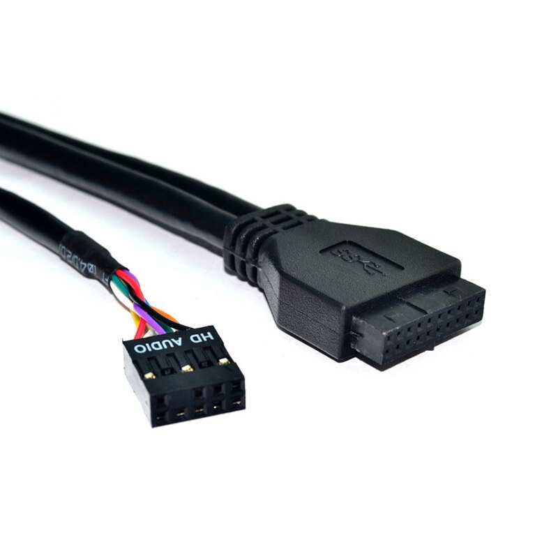 Divisor de concentrador USB 3,0 de 2 puertos, Audio HD, conector para auriculares de 3,5mm, interfaz de micrófono, adaptador de soporte de Panel frontal para PC, Bay de disquete de 20 pines y 3,5"