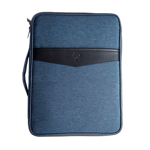 Multi-functional A4 Document Bags Portable Waterproof Men's Briefcases Laptop Notebook Pouch Travel Passport Holder Accessories: Deep Blue