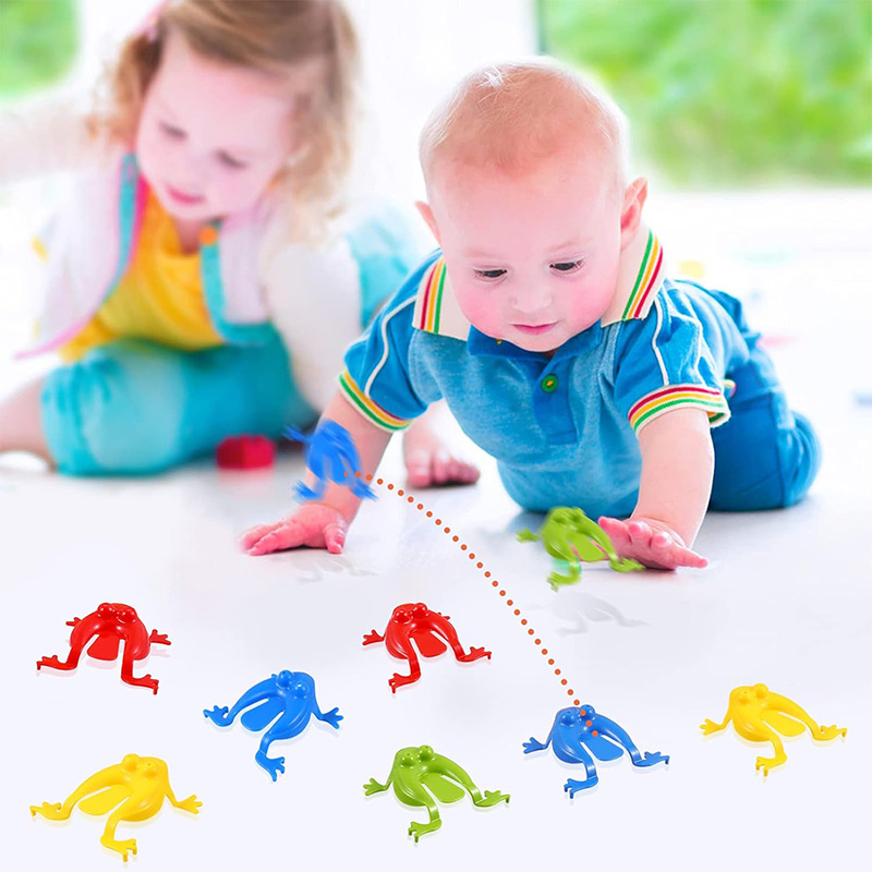 10–50 Stück springender Frosch, prallen, Zappelspielzeug, Antistress, lindert Kindergeburtstag, Gastgeschenke, Goodie, Pinata-Füller, Weihnachts-Familienspiel