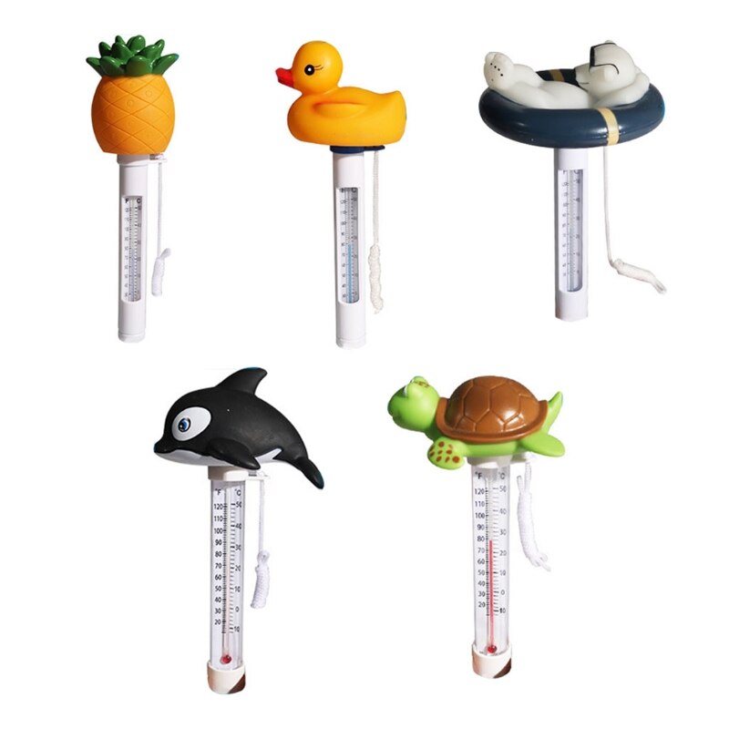 Cute Animal Shaped Floating Buoy Swimming Pool Thermometer SPA Tub Bath Easy Read Display Water Temperature Test