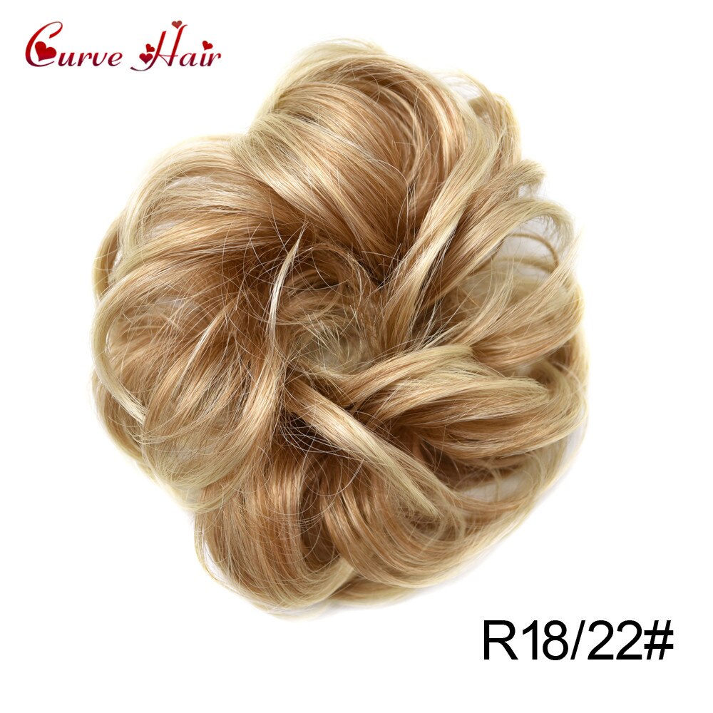 Chignon-peluca rizada de fibra sintética para niña y mujer, Potnytail, moño para el pelo, varios colores: R1822