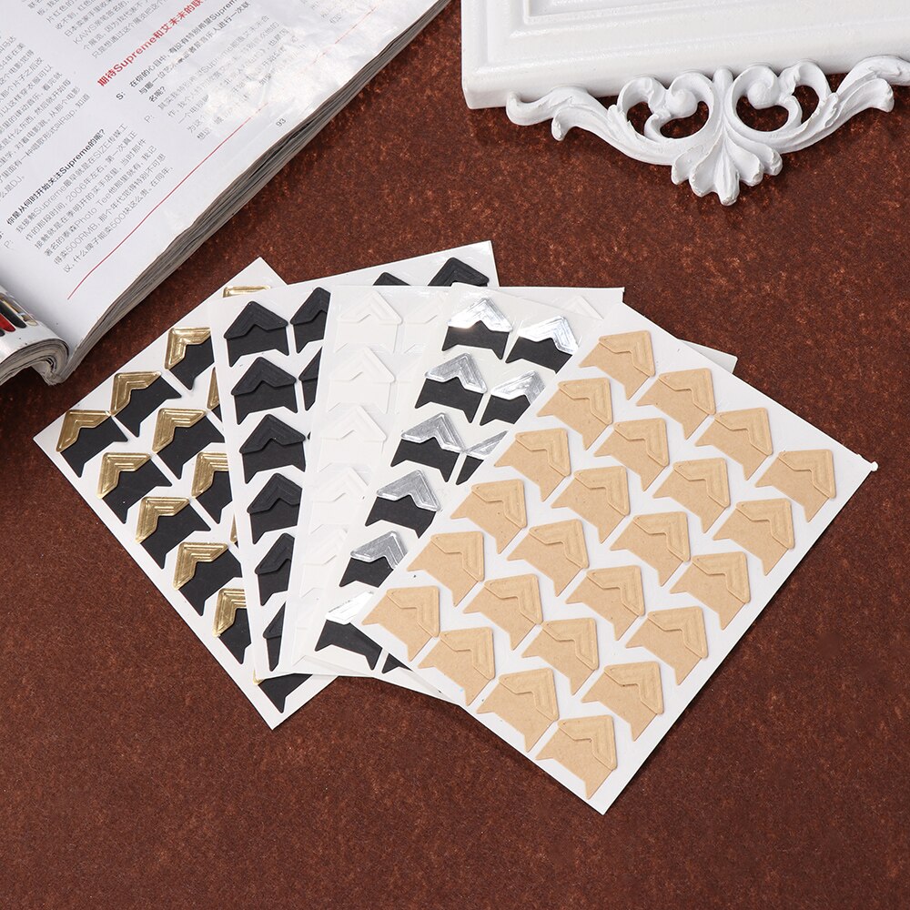72pcs Vintage Photo Album Scrapbook Photo Corner Protectors DIY Handmade Sticker Decor for Scrapbooking