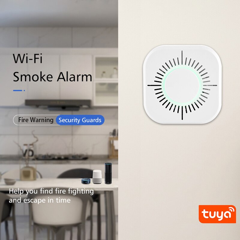Tuya – détecteur de fumée alarme incendie, WiFi, Protection incendie, combinaison de maison de fumée, système de sécurité, pompiers, Smartlife