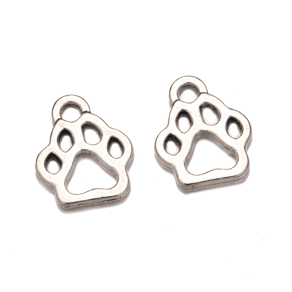 50 Stks/partij Dier Kat Hond Paw Print Holle Hanger Voor Diy Handgemaakte Armbanden Kettingen Sieraden Maken Accessoires Handwerk Bedels: Violet