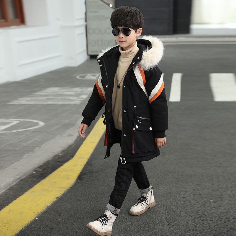 Meninos inverno acolchoado outerwear crianças longo engrossado quente para baixo jaquetas acolchoadas 2020 novas jaquetas de inverno roupas dos miúdos 10 11 anos