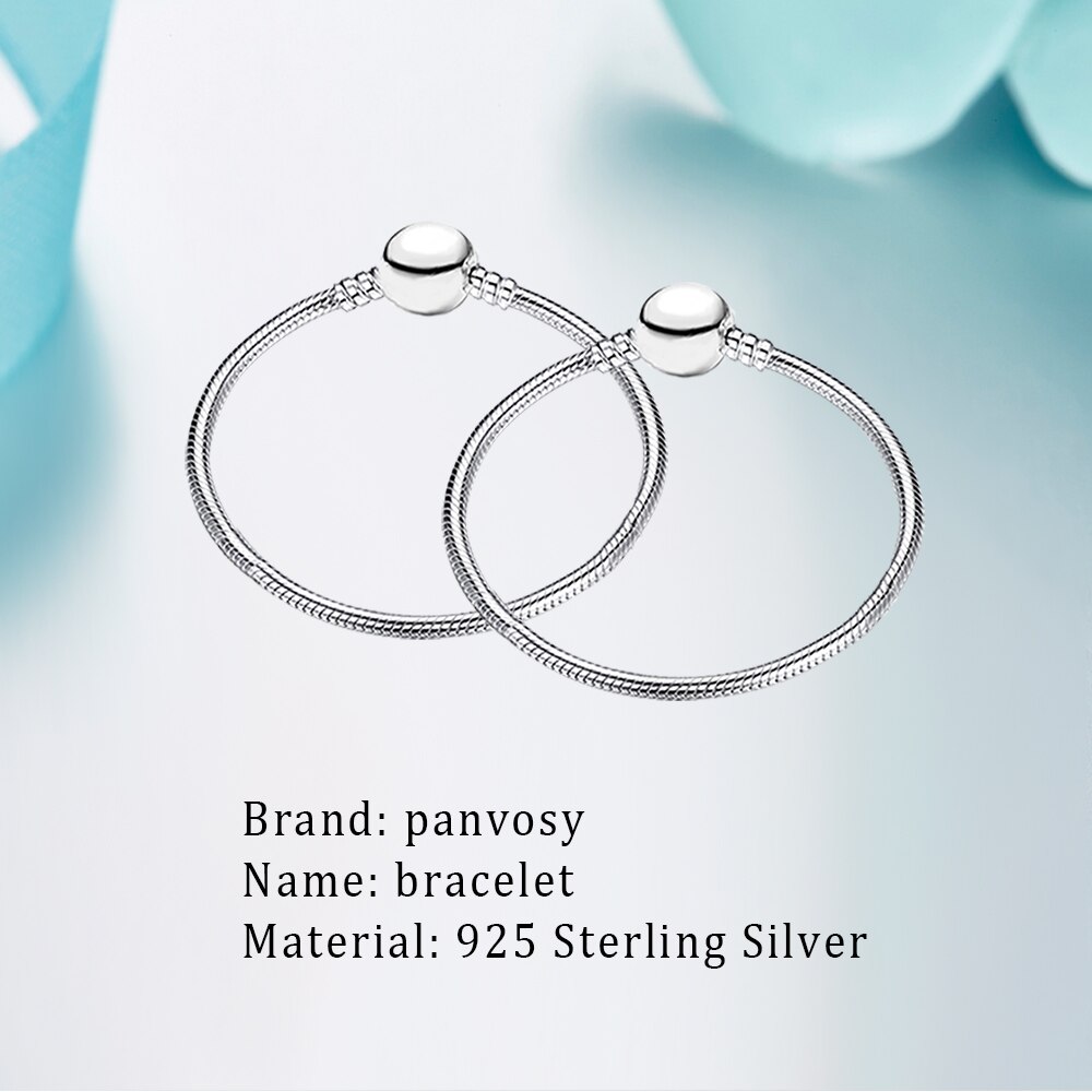 2020 New Fashion Argento Sterling 925 Pendenti E Ciondoli Braccialetto Rotondo di Base Bracciali A Catena Per Le Donne del Regalo Dei Monili Perline FAI DA TE 17-21 CENTIMETRI