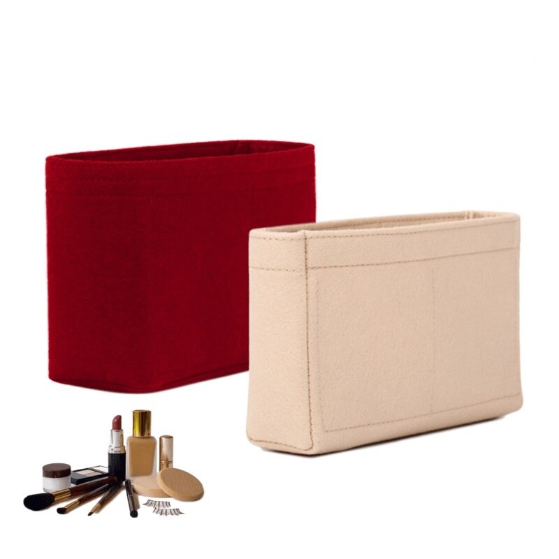 Für 19 Klappe tasche Handtasche Filz Tuch Legen Tasche Organizer machen-hoch Handtasche Organizer Reise Innere Geldbörse Tragbare Kosmetik Taschen