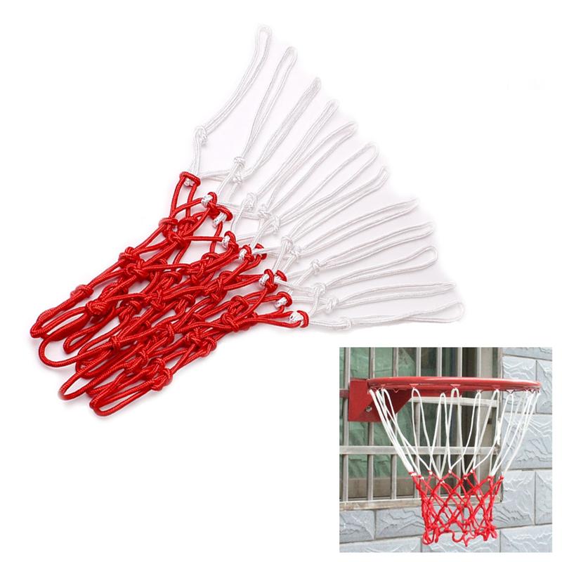 Nylonflettet basketballnet i almindelig størrelse til erstatning for basketballnet til alle slags vejr kraftigt tykt net 12 løkker