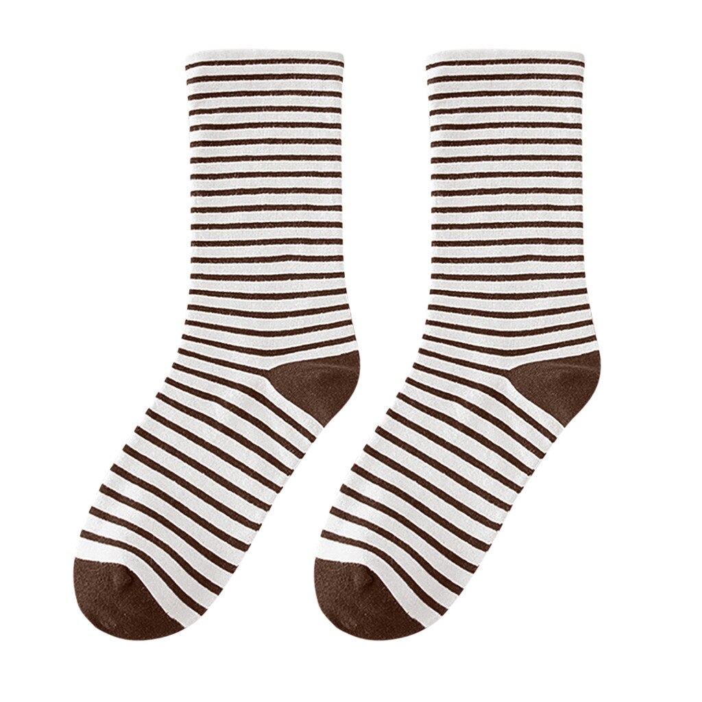 CHAMSGEND women's Japanese women's socks striped pile socks cotton breathable socks casual comfort cotton socks