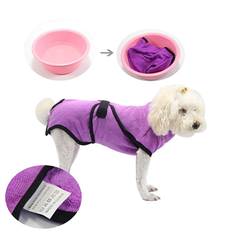Einfarbig Haustier Bademantel Katze Hunde Winter Mantel Schlecht Pyjama Mikrofaser Saugfähigen Trocknen Handtuch für Alle Hund Rassen Pitbull Kleidung