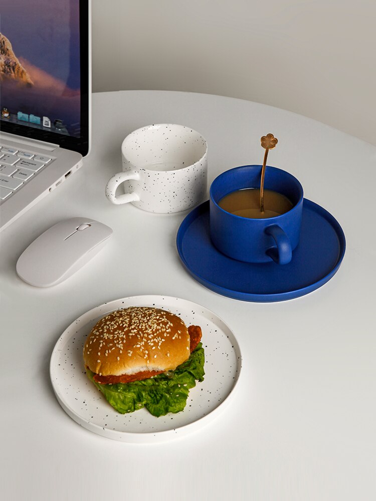 Porcelain Coffee Cup Saucer Set Cappuccino Modern On-glazed Eco Friendly Cup And Saucer Filizanki Do Kawy Drinkware BD50CS