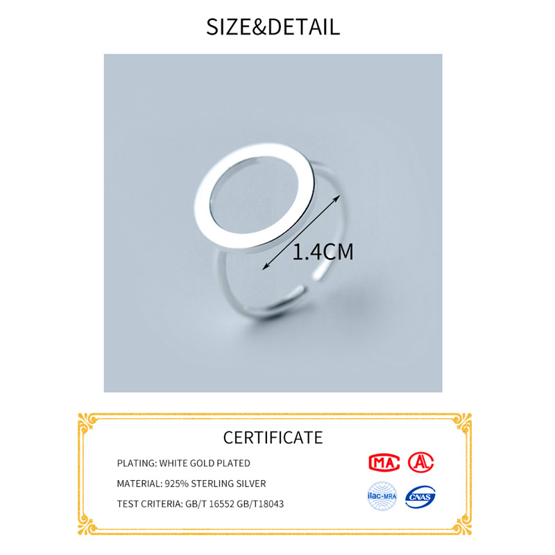 INZATT Echt 925 Sterling Silber Geometrische Runde Ring Für Charme Frauen Schmuck Geburtstag Party Geometrische Zubehör