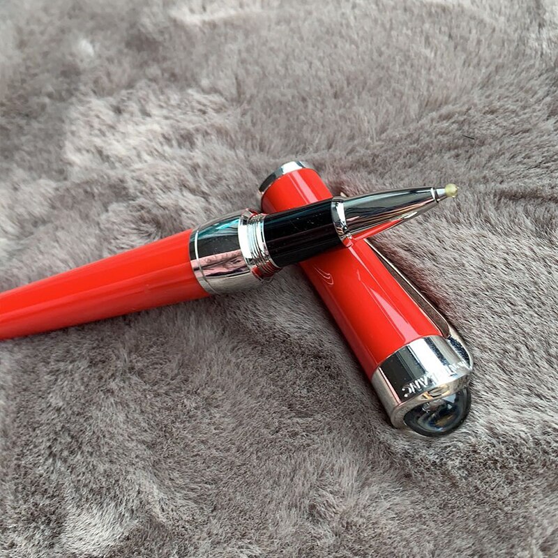 MB fountain pen big writer series light bulb ink pen high-end ballpoint pen free box: Red silver clip