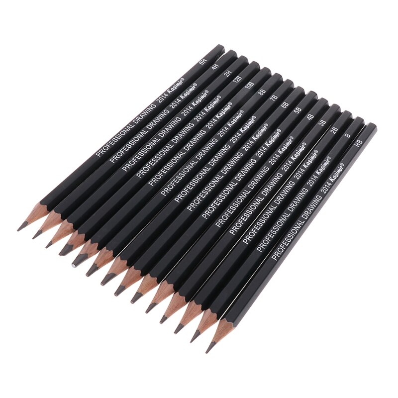14Pcs Sketch Art Drawing Graphite Pencil 12B 10B 8B 7B 6B 5B 4B 3B 2B 1B 2H HB-PC Friend