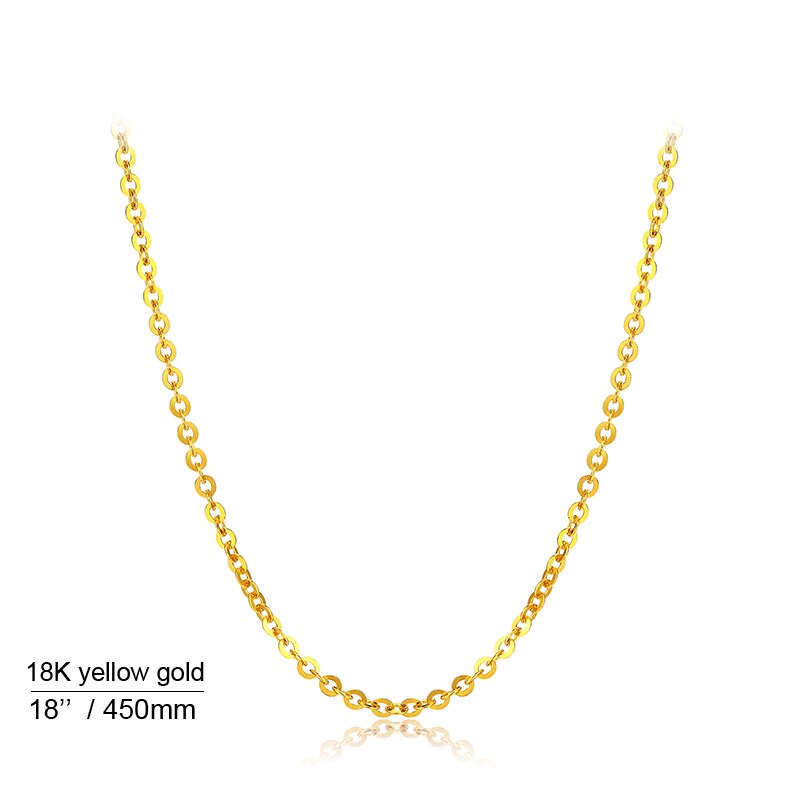Genuine 18K White Yellow Gold Chain 18 Inches Au750 Rose Gold Necklace Pendant Wendding Party For Women: 18k yewllow gold