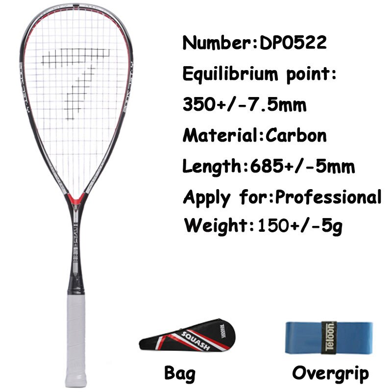 Squash Racket Carbon Sqwash Racket Racquete Met String Tas De Squash Pelota Professionele Voor Training Wedstrijd Sport Apparatuur