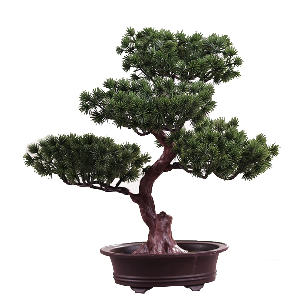 Adorno de bricolaje realista de oficina Simple Festival decorativo Bonsai Pino árbol Artificial simulación casa accesorios en maceta planta