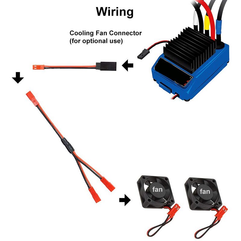 6Pcs Jst Plug Distributeur Set Voor Traxxas TRX-4 Rc Auto Spoor Vrachtwagen Koelventilator Esc Batterij Motor