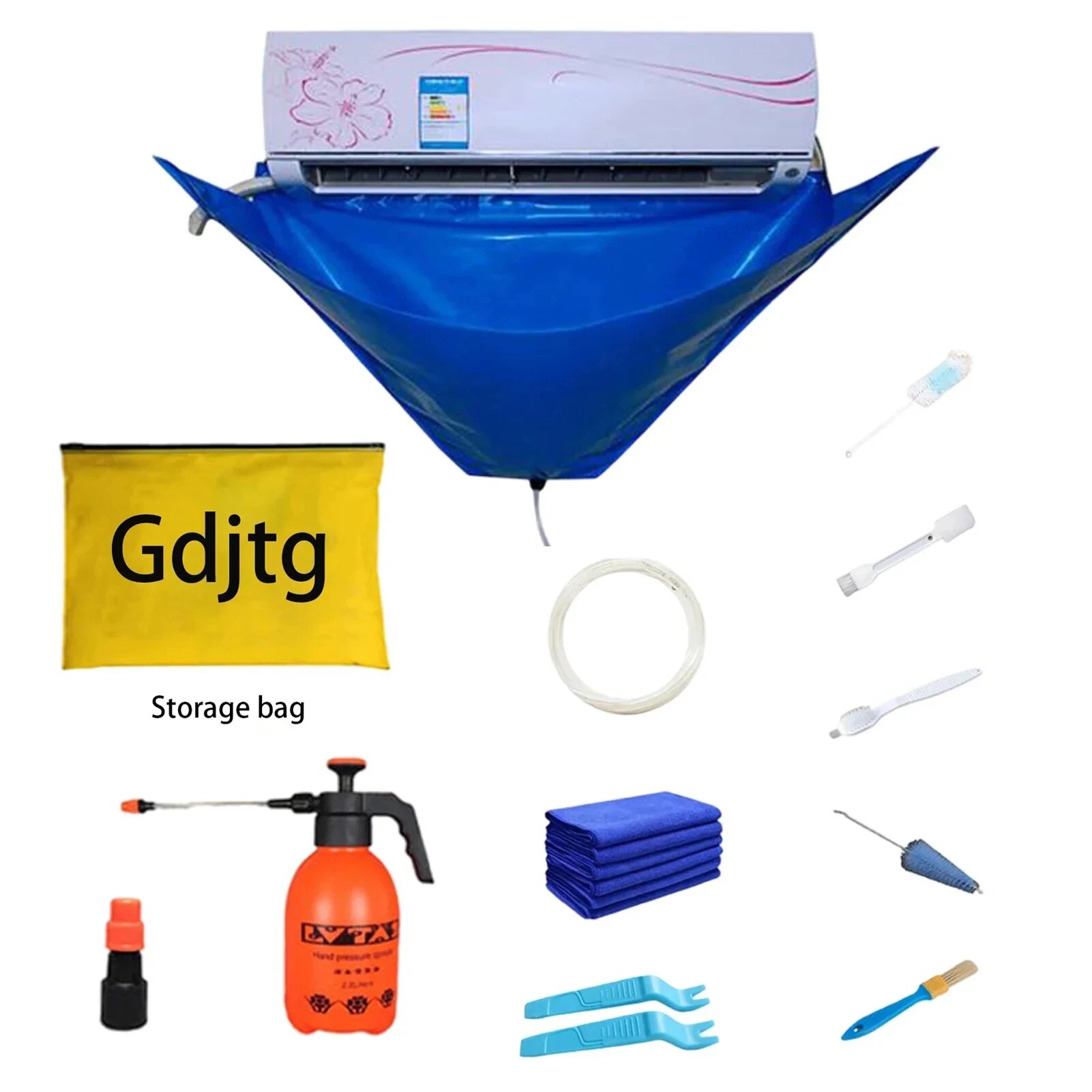 Kit de cubierta de limpieza de aire acondicionado, Herramientas de limpieza, bolsa de protección contra el polvo impermeable, limpiador de acondicionadores de aire, juego de 3000btu, 7/11/12 piezas