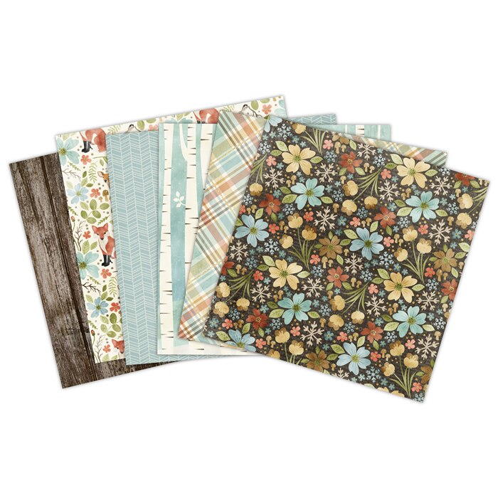 Snow day Scrapbooking paper pack of 24 sheets handmade craft paper craft Background pad 881