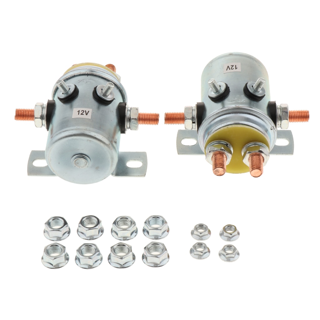 2 Pcs Lier Starter Solenoid Relais Schakelaar Effen Continu Duty Solenoid Relais Schakelaar 200A 12V Voor Lier Motor Golf carts Marine